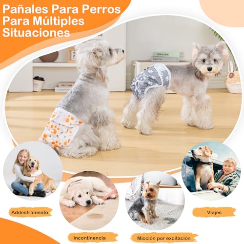 UFO PET Washable Female Dog Diapers S (3 Pieces), Reusable and Highly Absorbent Female Dog Diapers, Female Dog Diaper with Adjustable Buttons