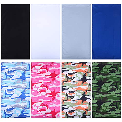 8 Pieces Summer UV Protection Face Mask Neck Gaiters Freezer Face Mask Bandana, 8 Colors (Color 1)
