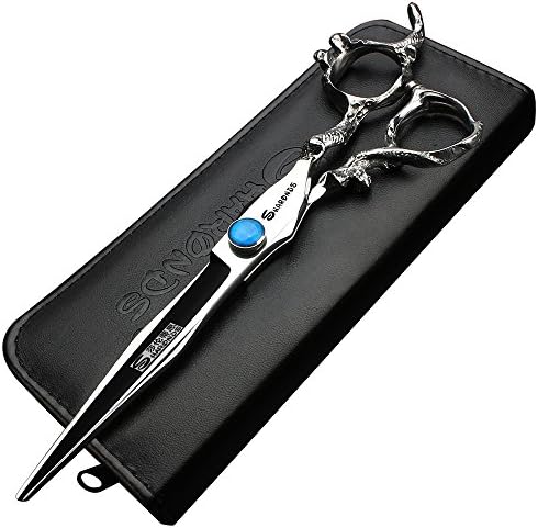 Hair scissors 7 Inch hair cutting scissors Silvery scissors Hairdressing scissors blue stone Professional Human …