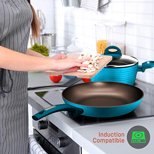 12Piece Nonstick Kitchen Cookware Set PTFE/PFOA/PFOSFree Heat