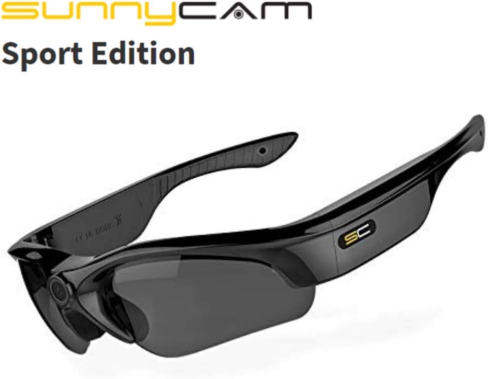 SunnyCam 1080p HD Covert Video Recording Eyewear Sunglasses with Wide Angle Lense - Sport Edition