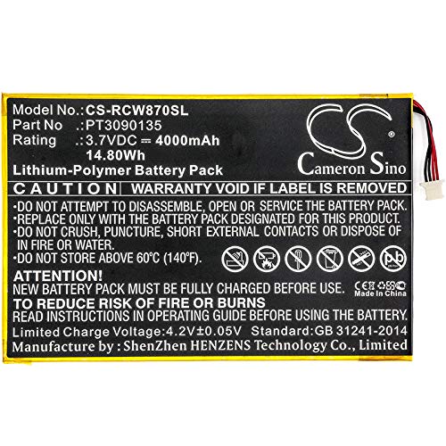 Cameron Sino 4000mAh Li-Polymer High-Capacity Replacement Batteries for RCA Galileo Pro 11.5