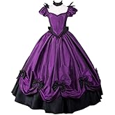 HS-LK Women's Southern Belle Costumes Rococo Ball Gown Gothic Victorian Costume Dress (Purple, M)