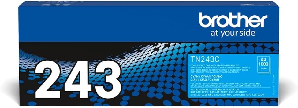 Brother TN-243C Cyan Toner Cartridge, Standard Yield, Single Pack