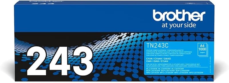 Brother TN-243C Cyan Toner Cartridge, Standard Yield, Single Pack