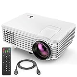 Projector, Upgraded TENKER Projector, 60% Brighter, Mini Home Theater Movie Projector with 4.0