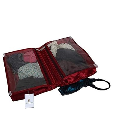 Kuber Industries Satin Lingerie Organiser, Maroon
