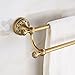 Rozin Antique Brass Double Towel Bars Wall Mounted Towel Rack Art Carved Deco