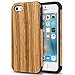 TENDLIN Compatible with iPhone 5S Case/iPhone SE 2016 Case (1st Gen) Wood Grain Outside Soft TPU Silicone Hybrid Slim Case Designed for iPhone 5 / 5S / SE (1st Gen 2016) - Santos Rose Wood