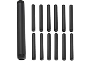 PRIM PIPEWORKS Black Satin 3/4in x 10in, High Grade Carbon Steel Pipe Fittings, Perfect for Home Décor Projects - Beautiful, Durable, Safe Industrial Pipe, QTY 6