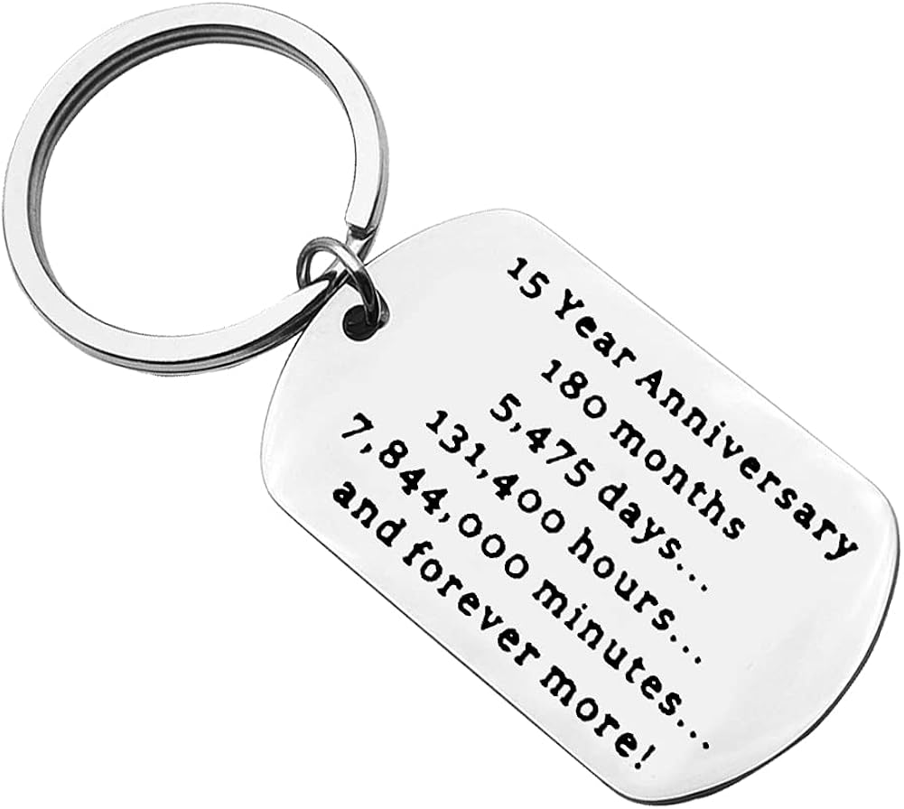 Wedding Anniversary Keychain Gifts 15 Year