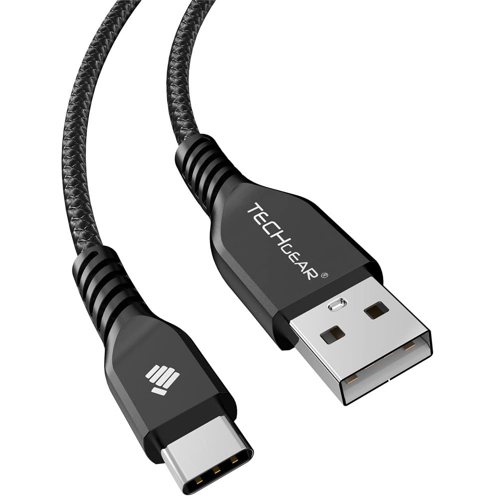 TECHGEAR STRONG USB Type C Charging & Sync Cable Compatible with Samsung Note 20 Ultra, S25 S24 S23 S22 S21 S20 FE S10 A13 A15 A24 A36 A35 A56 A54 A05s, Moto G04 E13, Huawei, Oppo, RedMI, Xiaomi etc — image 1