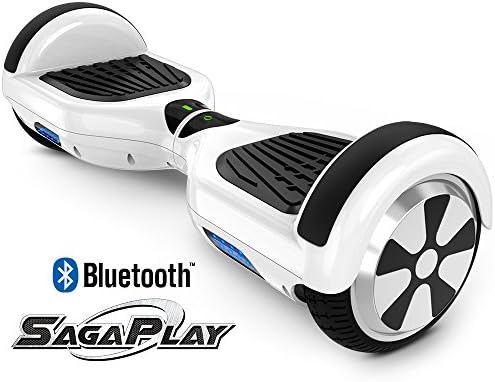 SagaPlay F1 Pro Self Balancing Scooter Motorized 2 Wheel Self Hover Balance Board (White, Bluetooth Speaker Enable) [CSA/UL2272 Certified] All-Terrain Tires Transporter for Kid and Adults [Model: F1]