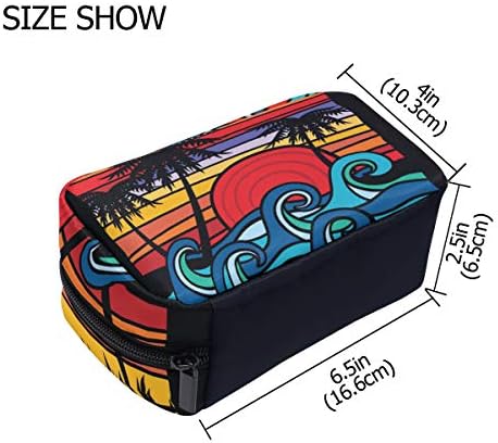 Vawa メイクポーチ 大容量 可愛い 海 ハワイ風 木柄 化粧ポーチ コンパクト 機能 おしゃれ 携帯用 コスメ収納 仕切り ミニポーチ バニティーケース 洗面道具 B07vwpvcsn 550円