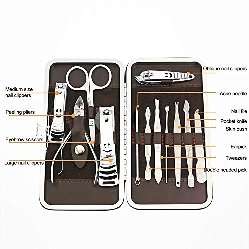 Gospire 12Pcs Nail Care Personal Manicure & Pedicure Set, Travel & Grooming Kit Stainless Steel Personal and Professional Use Ergonomic Different Tools Nails Clippers - Thumbnail 4