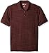 Haggar Men's Short Sleeve Marled Polyester Knit Polo, Aubergine, X-Large