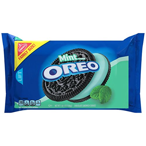 Oreo Mint Creme Chocolate Sandwich Cookies, Family Size, 20 Ounce