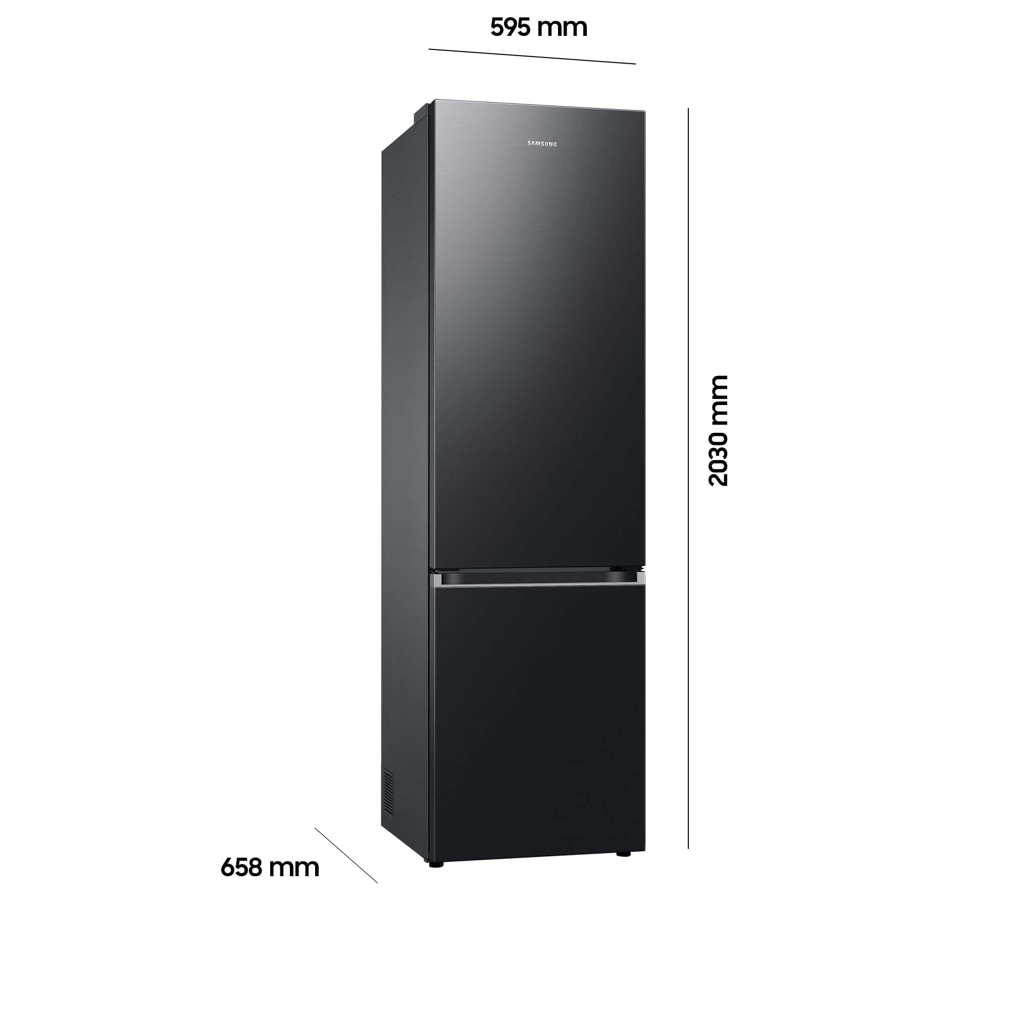 Samsung RL38T607BB1/EF Kühl-Gefrierkombination, 203 cm, 387 l, Kühlschrank mit Gefrierfach, Twin Cooling+, No Frost+, SpaceMax, Optimal Fresh+, Humidity Fresh, Premium Black Steel 2