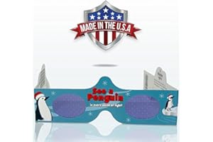 TRUSTY 3D CHRISTMAS 3D Christmas Glasses - 5 Pack - See PENGUINS! Turn Holiday Lights Into Magical Images For A Fun Christmas Experience. Our Holographic Glasses Are Perfect For Entertaining Family, Friends & Colleague