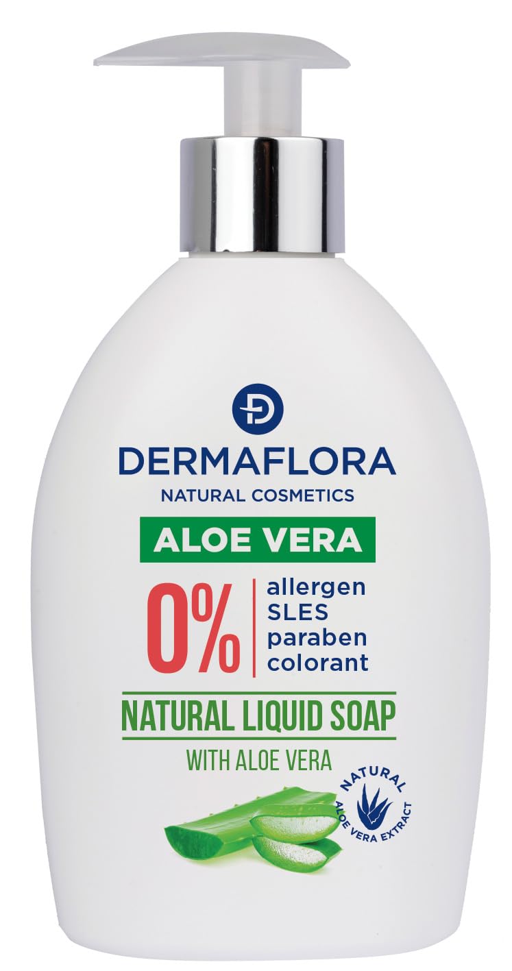 Dermaflora Aloe Vera Hand Wash – 400ml | Natural Liquid Soap with Aloe Vera & Vitamin B5 | Moisturising & Soothing | For Sensitive Skin | Paraben-Free | Daily Use