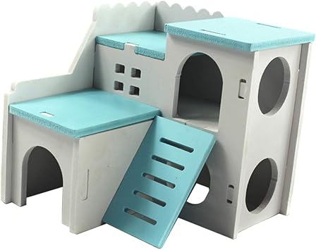 Amazon Petsola ハムスター ハウス おもちゃ 家 ベッド ハムスター ハウス 豪華 遊び巣 青 Petsola 飼育ケージ 通販