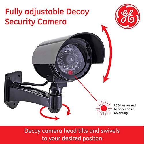 GE Decoy Security Bullet Camera with Flashing Red Light, Fake