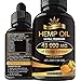 Hemp Oil, 15000mg of Pure Extract, Sleep, Mood and Pain Relief Supplement, Full Spectrum Oil for Anxiety, 100% Organic Hemp Drops, 4 Fl oz. (120ml)