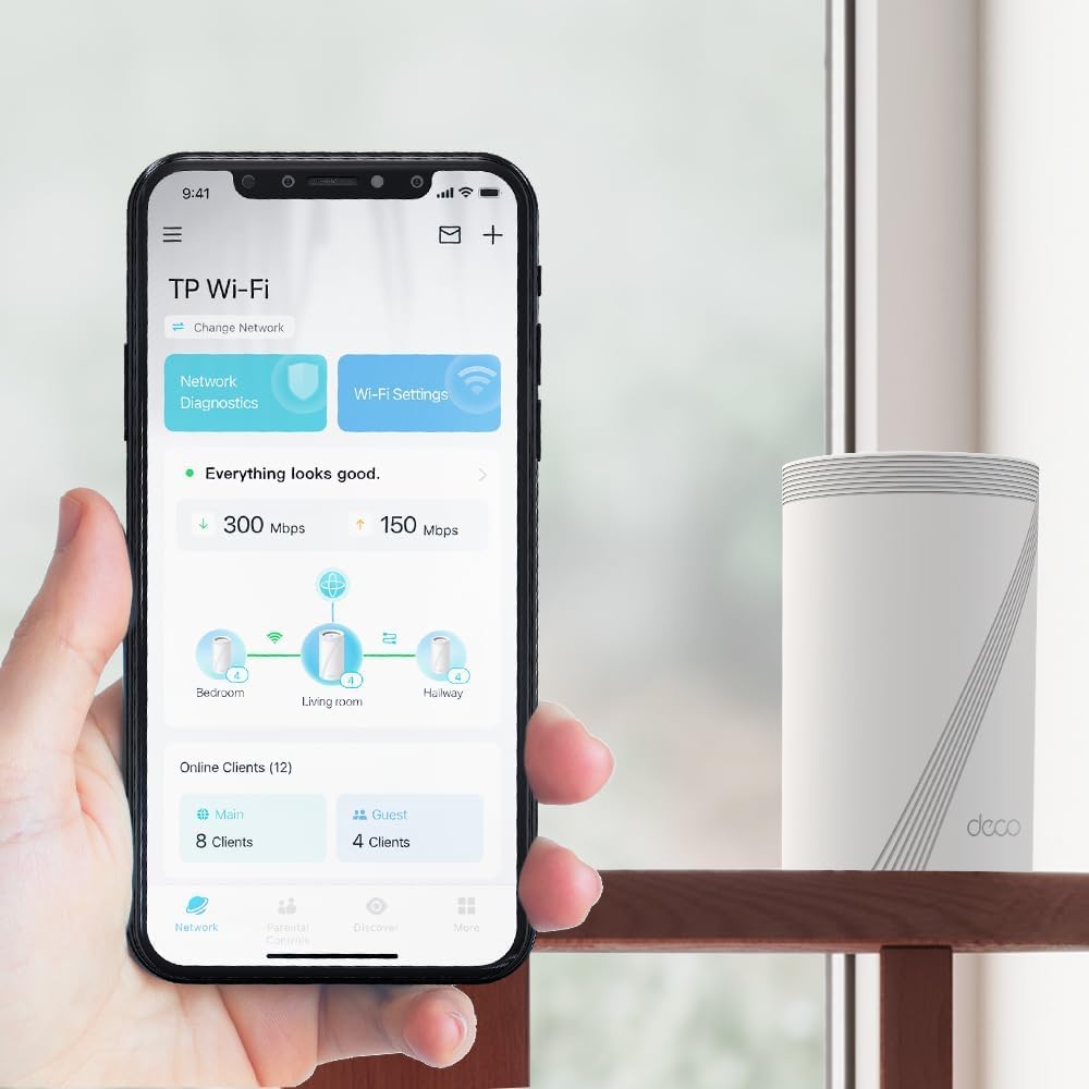 TP-Link Deco BE65(3-pack) BE9300Mbps Tri-Band Whole Home Mesh WiFi 7 System, 2.5G Port, Speeds up to 9214 Mbps, AI-Driven WiFi Booster, Connect Over 200 Devices, Ideal for Gaming&4K, Easy Setup