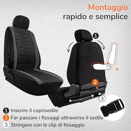 Upgrade4cars Universal Seat Cover Set 2026 Version | Covers for Front and Rear Seat in Grey | Car Interior Accessories Decoration