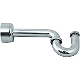 Westbrass D4011-1-26 1-1/2" x 1-1/4" P-Trap with High Box Flange, Brass, 1-Pack, Polished Chrome