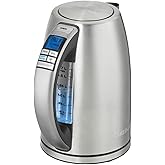 Cuisinart PerfecTemp 1.7-Liter 1500-Watt Stainless Steel Cordless Programmable Kettle with Six Presets, Stay-Cool Handle, & 3