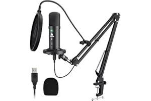 MAONO USB Microphone 192kHz/24Bit Plug&Play Computer Cardioid Podcast Condenser Mic with Professional Sound Chipset for Lapto