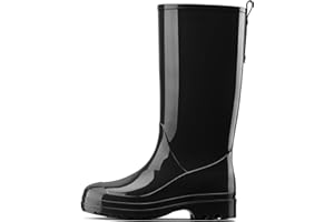 HISEA Rain Boots for Women Waterproof Garden Boots, Knee High Rain Shoes with Comfort Insole, Non-Slip Seamless Tall Rain Boots