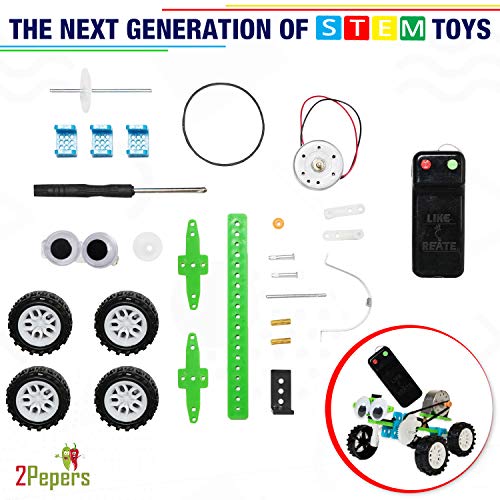 2Pepers Electric Motor Robotic Science Kits for Kids (4in1), DIY STEM