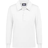 QBK Boys' Performance Polo Kids Collared Golf Shirts Long Sleeve School Uniform for 4T-16Y