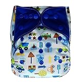 EcoAble Baby Charcoal Bamboo All-In-One AIO Cloth Diaper w/ Pocket, Size 10-35Lb (Cars)
