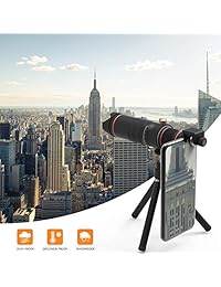 Lente de la cámara del teléfono, Lente de telefoto con zoom de 22X para iPhone, Lente para teléfono de doble regulación con trípode y obturador remoto, iPhone compatible X XS Max XR   8 7 6   6s más Samsung Huawei Andriod