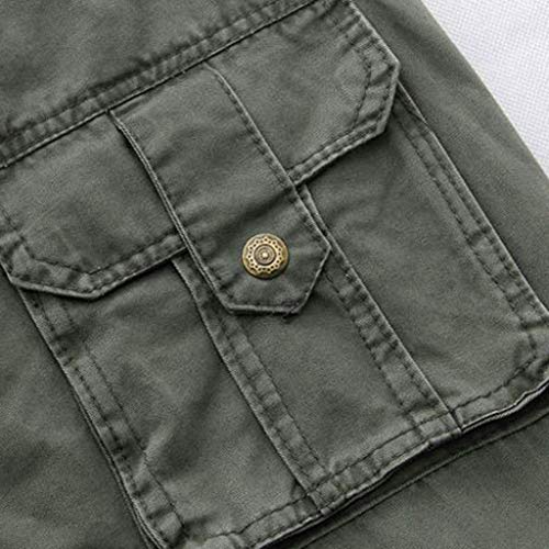 Mens Sweatpants, F_Gotal Men’s Casual Straight-Fit Duck Carpenter Pants Sports Running Jogger Pants with Pockets Army Green - Thumbnail 2