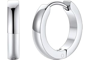 FaithHeart Stainless Steel Black/Silver/Gold Hoop Earrings for Men - Hypoallergenic Small Huggie Hoop Earrings Lightweight Sleeper Earrings Waterproof Cartilage Piercing Jewelry Gift 7-16mm