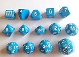 14 Unusual Dice Set Approved for Use with Dungeon Crawl Classics - Blue