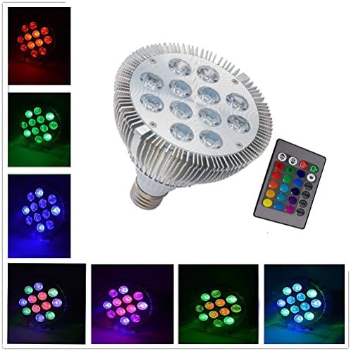 RAYWAY RGB LED Spotlight 12W Dimmable Par38 16 Color Changing Light E27 with IR Remote Controller Led Bulb for Christmas Birthday Party Decoration