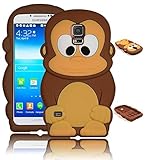 Bastex 3D Character Silicone Case for Samsung Galaxy S5 i9600 - Brown & Tan Monkey