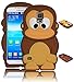 Bastex 3D Character Silicone Case for Samsung Galaxy S5 i9600 - Brown & Tan Monkey