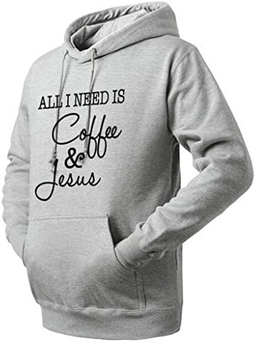 Unisex All I Need Is Coffee and Jesus Hoodie (Grey XX-Large)
