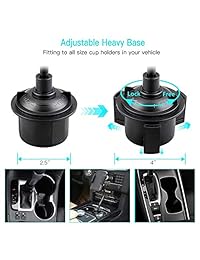 Soporte para teléfono con soporte para taza AMZCAR con soporte giratorio de 360 ??° Cuello largo Soporte para teléfono de automóvil del automóvil ajustable Universal para teléfono celular iPhone XR XS Máx Xs X 8 Plus 7 Plus 8 7, Samsung Galaxy