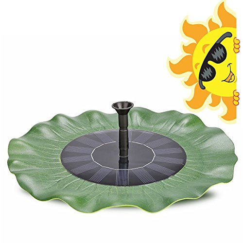 zqasales Solar Fountain, Garden Fountain Artificial Outdoor Fountain For Home Family Garden Park Decoration (Lotus Leaf Shape)