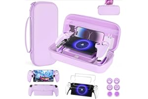 EIELST Accessories Bundle for Playstation Portal Remote Player - Cute PS5 Portal Accessories Kit with Carry Case, Protective Cover Case Set and 2 Pack Screen Protector for Ps Portal - Purple