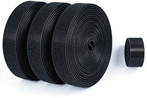 3 Pack Adjustable Cable Organizer Roll, 16FT Reusable Wire Management Strap, Nylon Hook and Loop Straps for Desktop, Electric