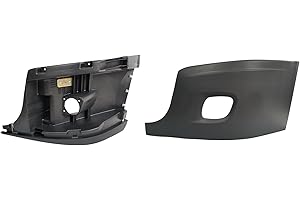 ASTAMOTOR Bumper End Left Driver Side Reinforcement & Cover With Fog Light Hole Cut-out Fit For 2008-2017 Freightliner Cascadia