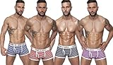 PINKHERO Men's Striped Cotton Boxer Briefs Underwear L ( pack of 4 )